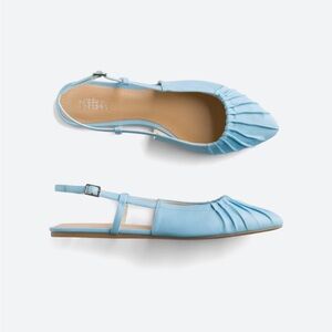 MARKET SPRUCE BLUE FLAT SLING BACKS